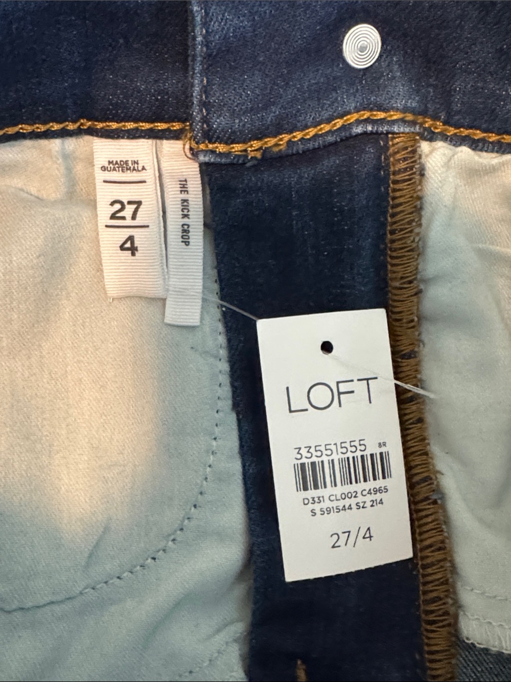 NWT LOFT Kick Crop High Rise Jeans - Picture 7 of 9